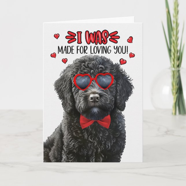 Black Labradoodle Made for Loving You Valentine Helgkort (Framsida)