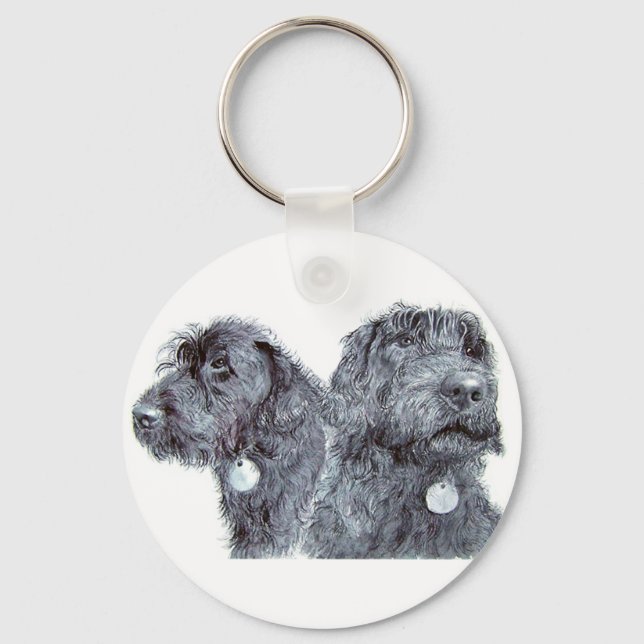 Black Labradoodles Keychain Nyckelring (Framsida)