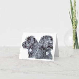 Black Labradoodles Notecard Kort