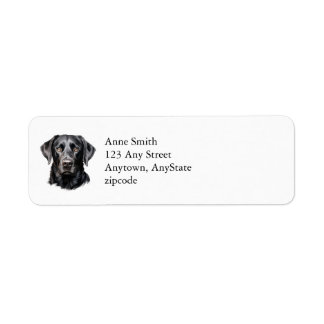 Black Labrador Adressetiketter Returadress Etikett