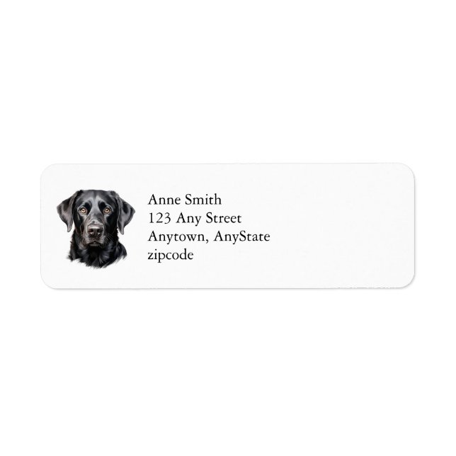 Black Labrador Adressetiketter Returadress Etikett (Framsidan)
