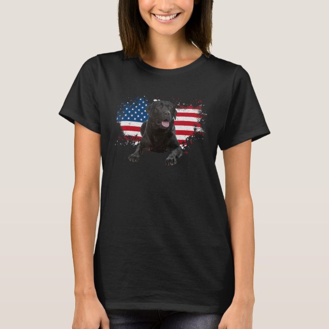 Black Labrador American Flagga Lab Owner Bird Anka T Shirt (Framsida)