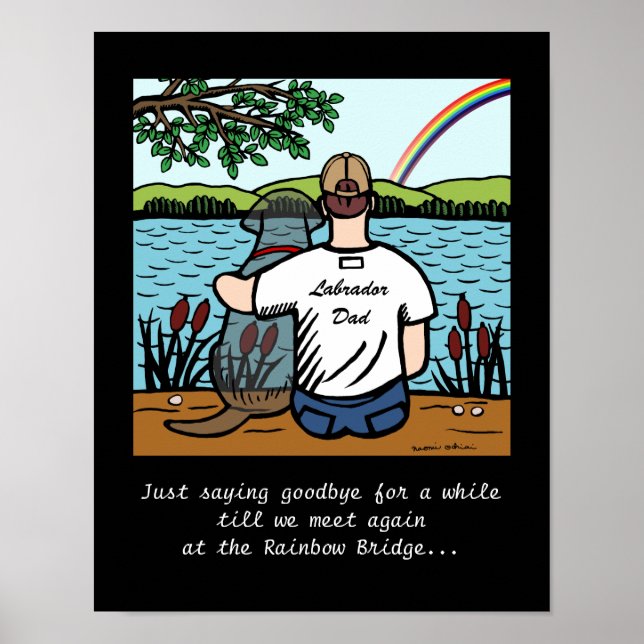 Black Labrador Angel och Pappa 1 Poster (Framsidan)