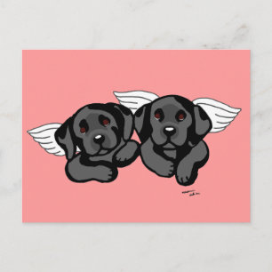 Black Labrador Änglar (Rainbow Bridge) Vykort