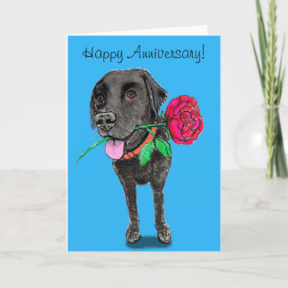 Black Labrador-årsjubileum Greeting Card Kort