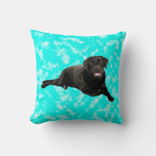 Black Labrador Art Porträtt Kudde (Framsida)