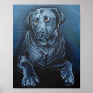 Black Labrador Art Poster engelska Retriever Print