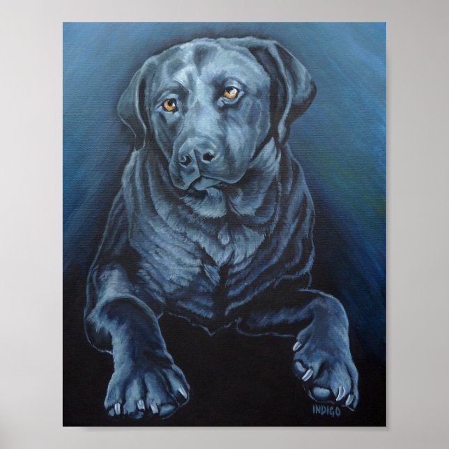 Black Labrador Art Poster engelska Retriever Print (Framsidan)