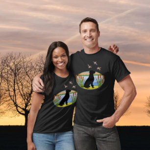Black Labrador Bird Hund Sunset Oval T Shirt