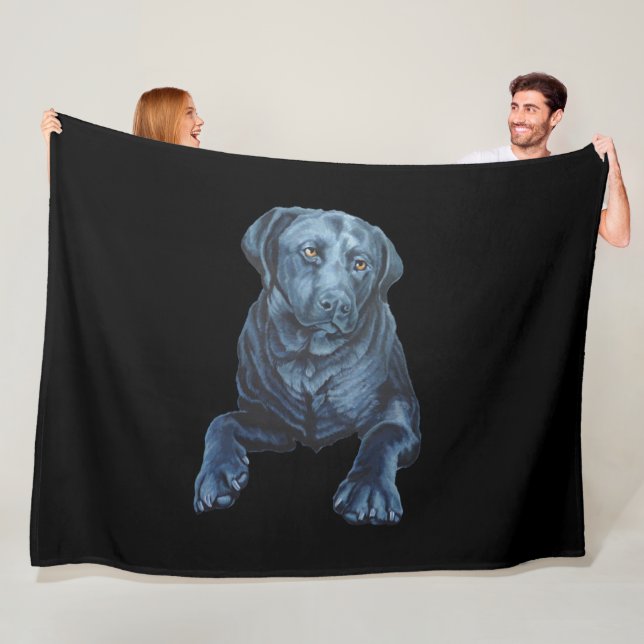 Black Labrador Blanket Hund Art Fleece Blankets (På plats)
