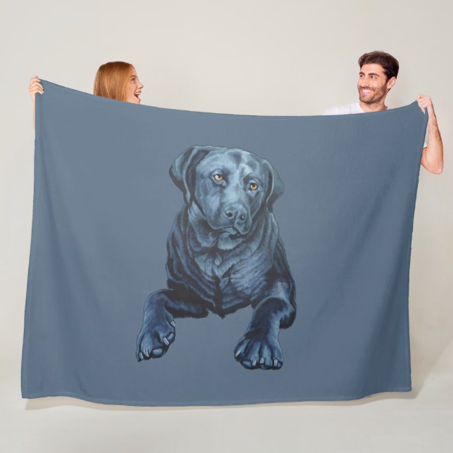 Black Labrador Blanket Hund Art Fleece Blankets (På plats)