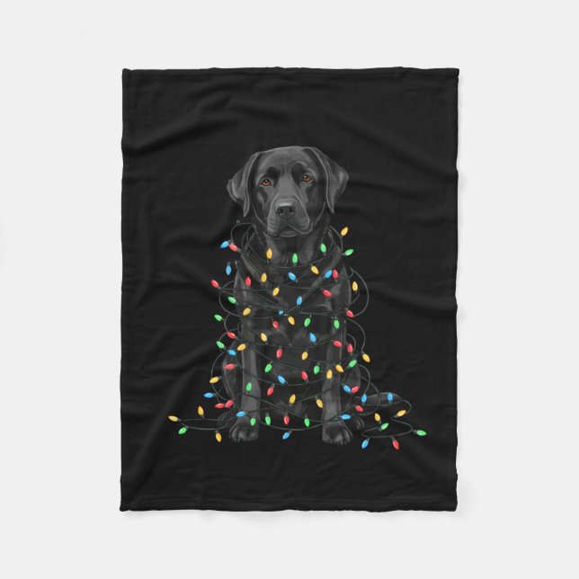 Black Labrador Christmas I'm Fine Everything Is Fi Fleecefilt (Framsidan)