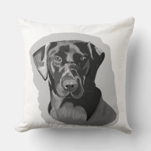 Black Labrador Cushion Kudde