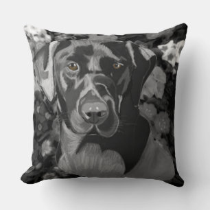 Black Labrador Cushion Kudde