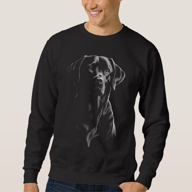 Black Labrador Dark Art Dog Dad Sweatshirt (Framsida)