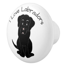 Black Labrador Dog Design Knopp