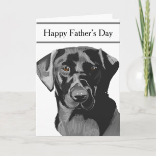 Black Labrador Editable Far's Day Kort