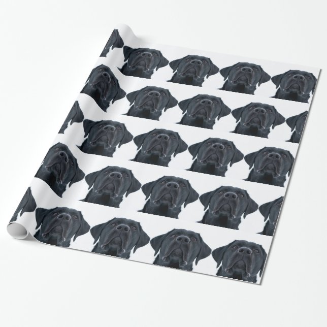 Black Labrador Facing Presentpapper (Utrullad)