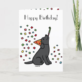 Black Labrador Födelsedagsfest Confetti Kort