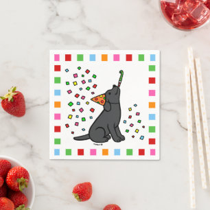 Black Labrador Födelsedagsfest Confetti Pappersservett