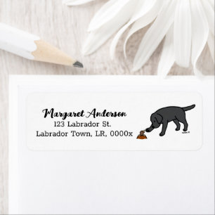 Black Labrador Friendly Returadress Etikett