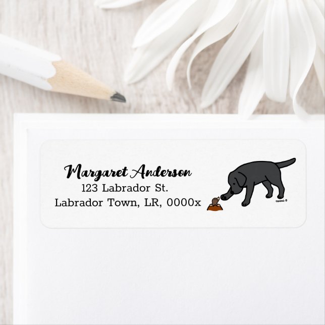 Black Labrador Friendly Returadress Returadress Etikett (Insitu)