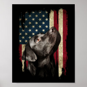 Black Labrador Gift USA flagga Lab Owner Anka Hunt Poster