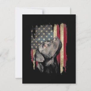 Black Labrador Gift USA flagga Lab Owner Anka Hunt Tack Kort