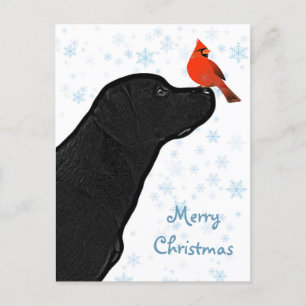 Black Labrador God jul - Cute Hund Helg Vykort