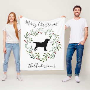 Black Labrador God jul Labrador Retriever Fleecefilt