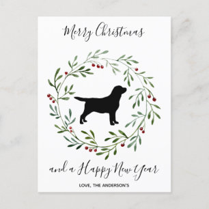 Black Labrador God jul- Labrador Retriever Helg Vykort