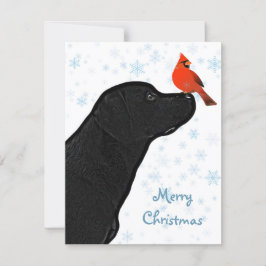 Black Labrador God jul och kardinal Julkort