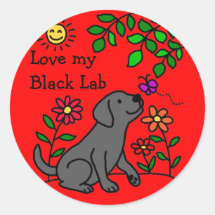 Black Labrador & Grönt Runt Klistermärke
