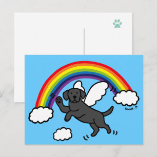 Black Labrador Guardian Angel (Rainbow Bridge) Vykort