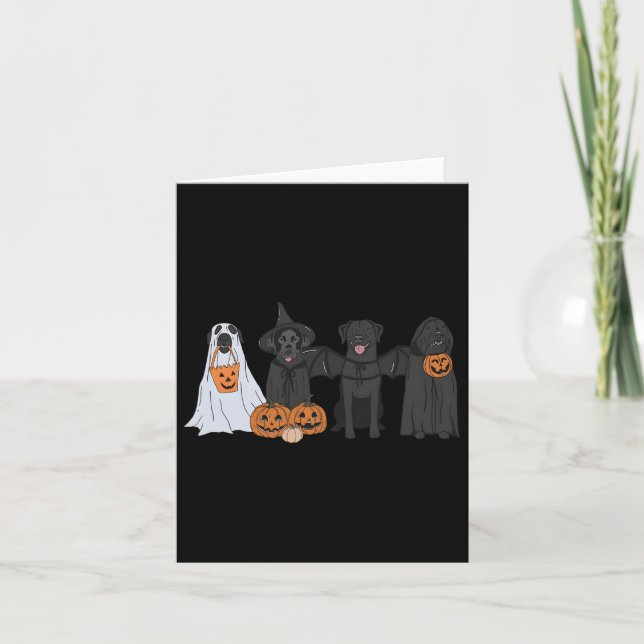 Black Labrador Halloween Kort (Framsida)