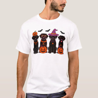 Black Labrador Halloween Pumpkins Fladdermus and W T Shirt