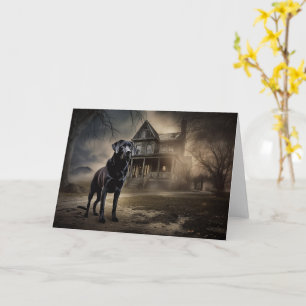 Black Labrador Halloween Scary Kort