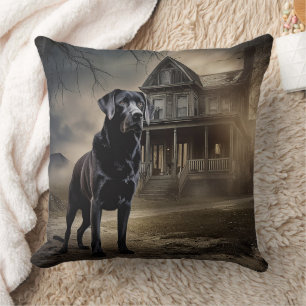 Black Labrador Halloween Scary Kudde