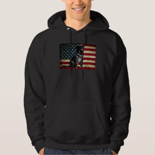 Black Labrador hämtar American Flagga labra Anima Hoodie