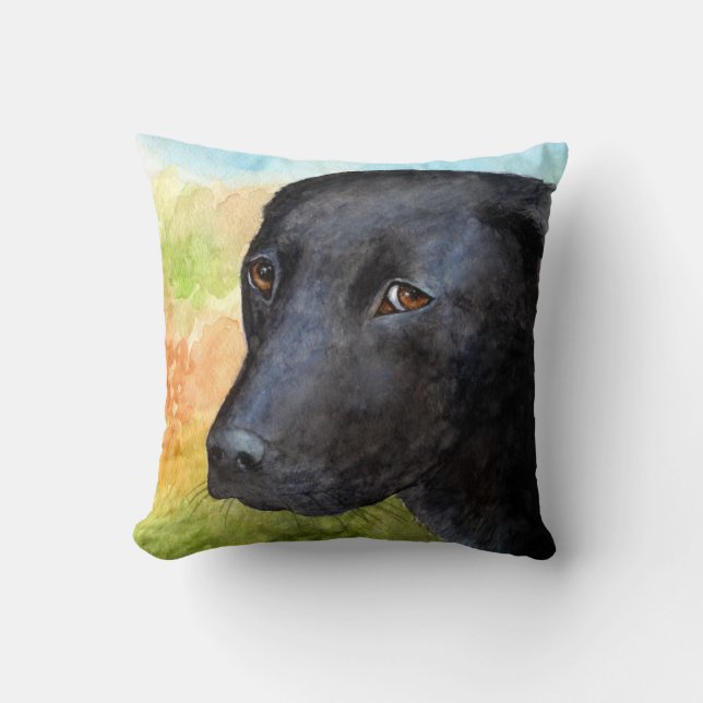 Black Labrador Hund 115 Kudde (Framsida)