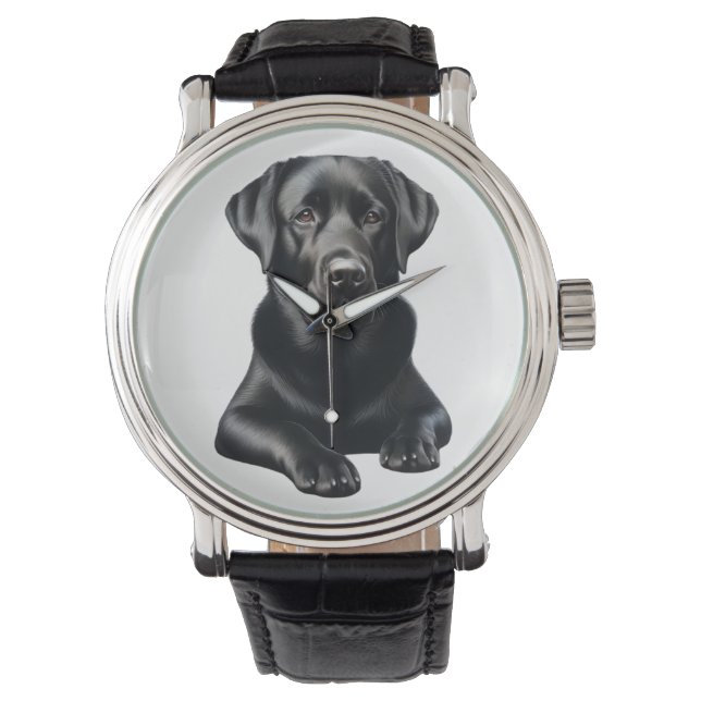 Black Labrador Hund Armbandsur (Framsida)