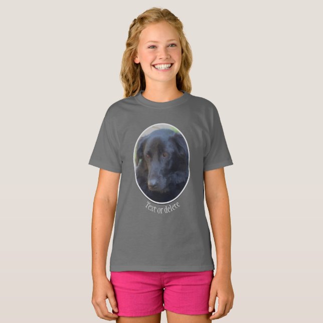 Black Labrador Hund Art Personlig T Shirt (Hel framsida)
