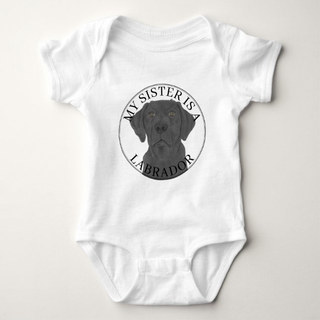 Black Labrador Hund Big Sister T Shirt (Framsida)
