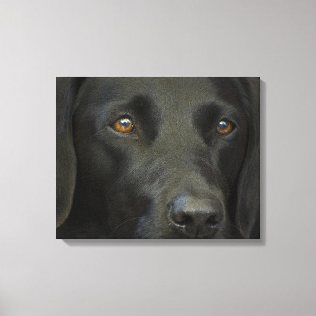 Black Labrador Hund Canvastryck (Framsida)