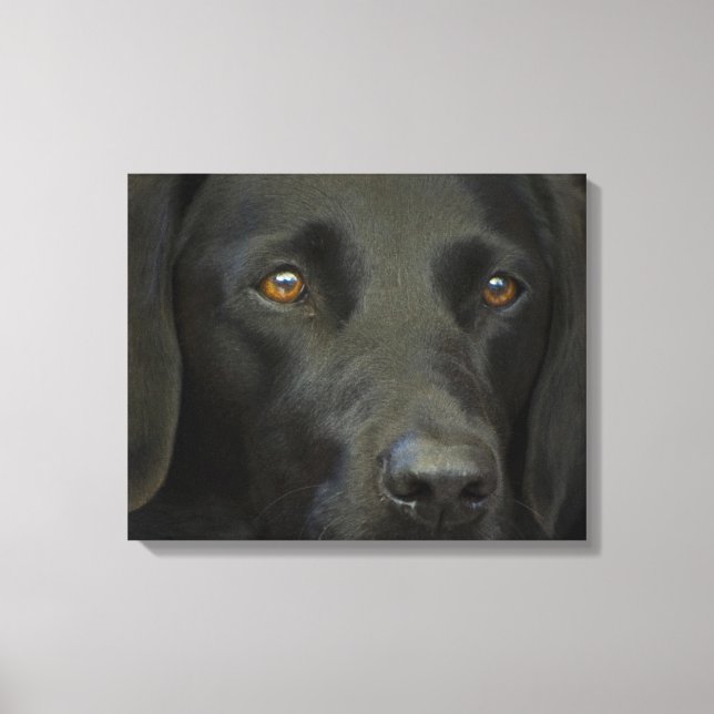 Black Labrador Hund Canvastryck (Framsida)