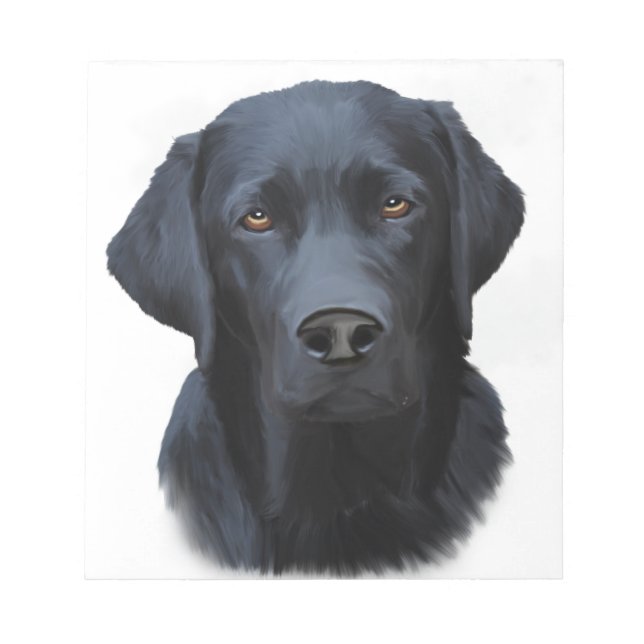 Black Labrador Hund Färg Art Painting Vatten Anteckningsblock (Framsida)