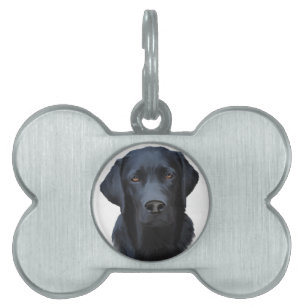 Black Labrador Hund Färg Art Painting Vatten Namnbricka Husdjur