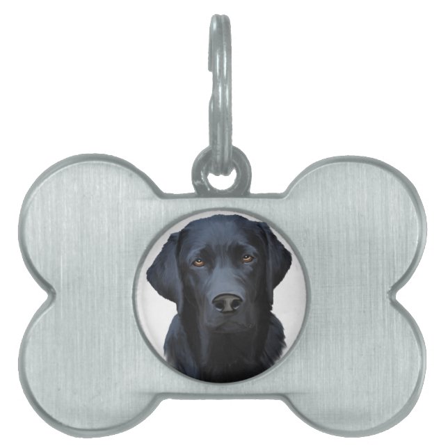 Black Labrador Hund Färg Art Painting Vatten Namnbricka Husdjur (Framsidan)