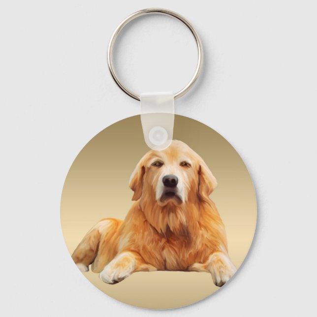 Black Labrador Hund Färg Art Painting Vatten Nyckelring (Framsida)