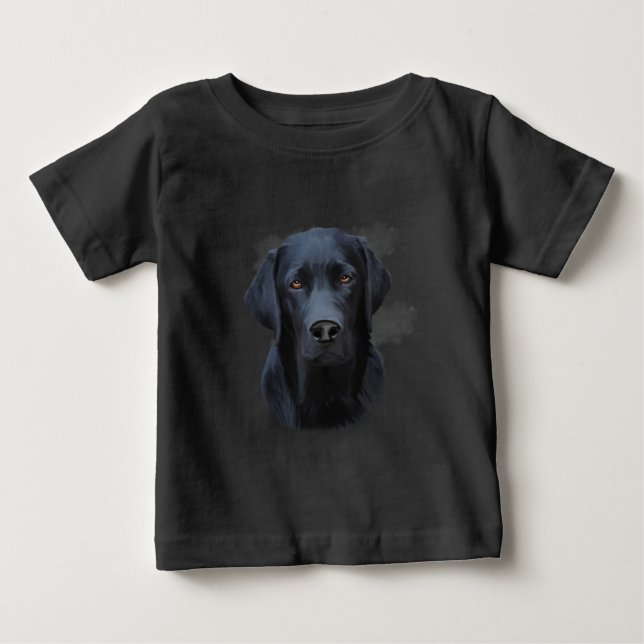 Black Labrador Hund Färg Art Painting Vatten T Shirt (Framsida)